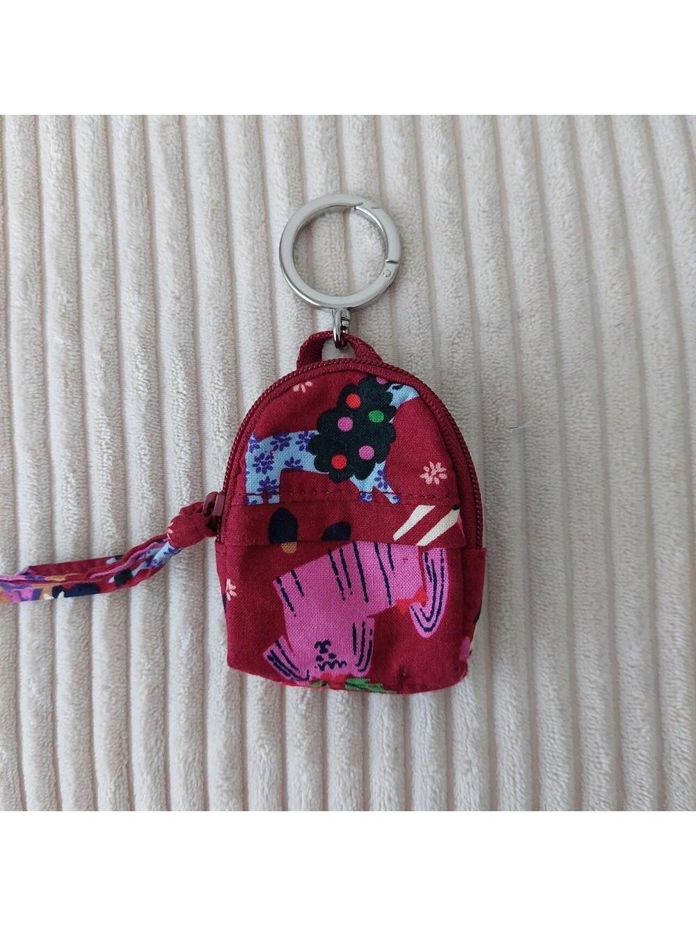 Vera Bradley Holiday Hounds Mini Backpack Key Ring Bag Charm